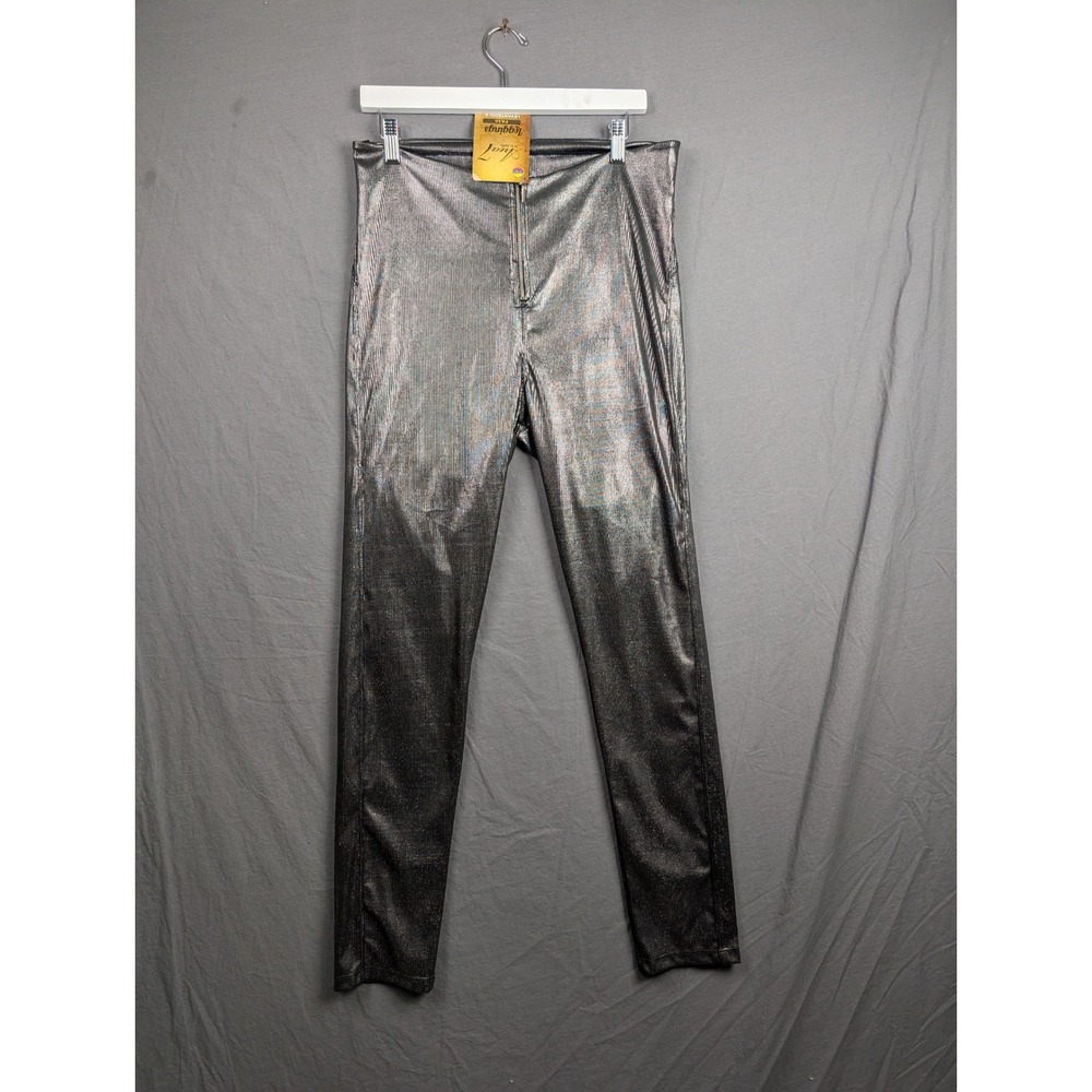 Area 7 Womens Metallic Silver High Waist‎ Faja Leggings 2XL